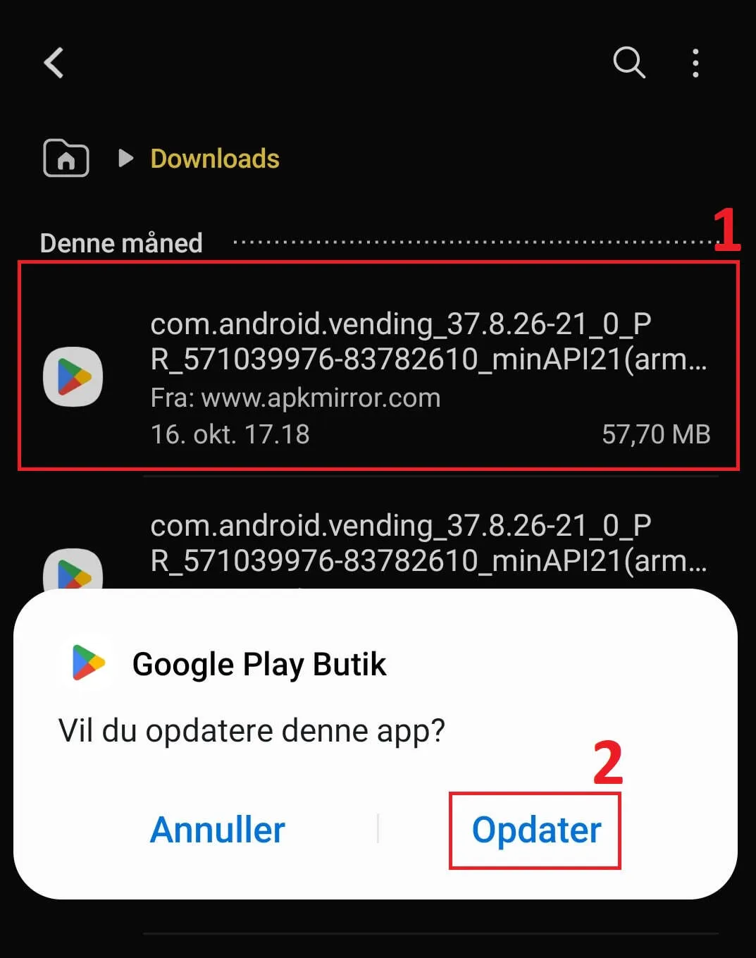 Installer Play Butikken på din Android-enhed