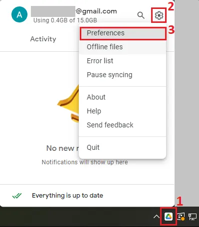Access Google Drive preferences settings