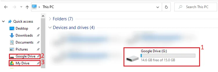 Copy data to be shared in Google Drive partition