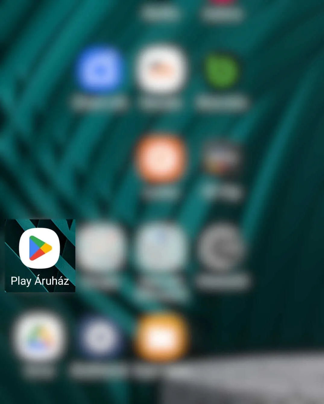 Play Áruház az Android kezdőképernyőjén
